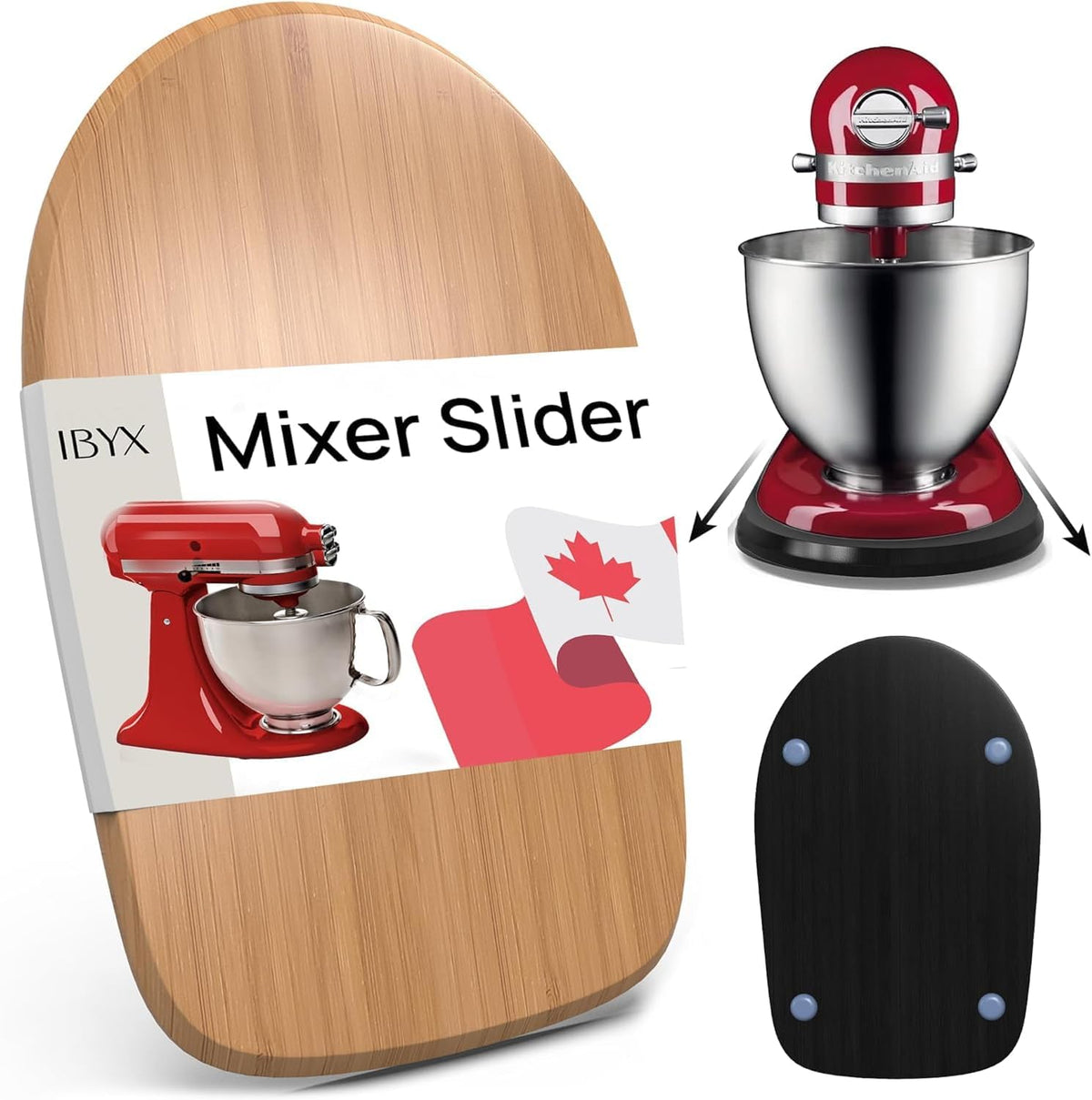 Ibyx Elegant Sliding Tray - Compatible with 4.5 Qt KitchenAid Stand Mixers and Other Heavy Appliances (Natural)