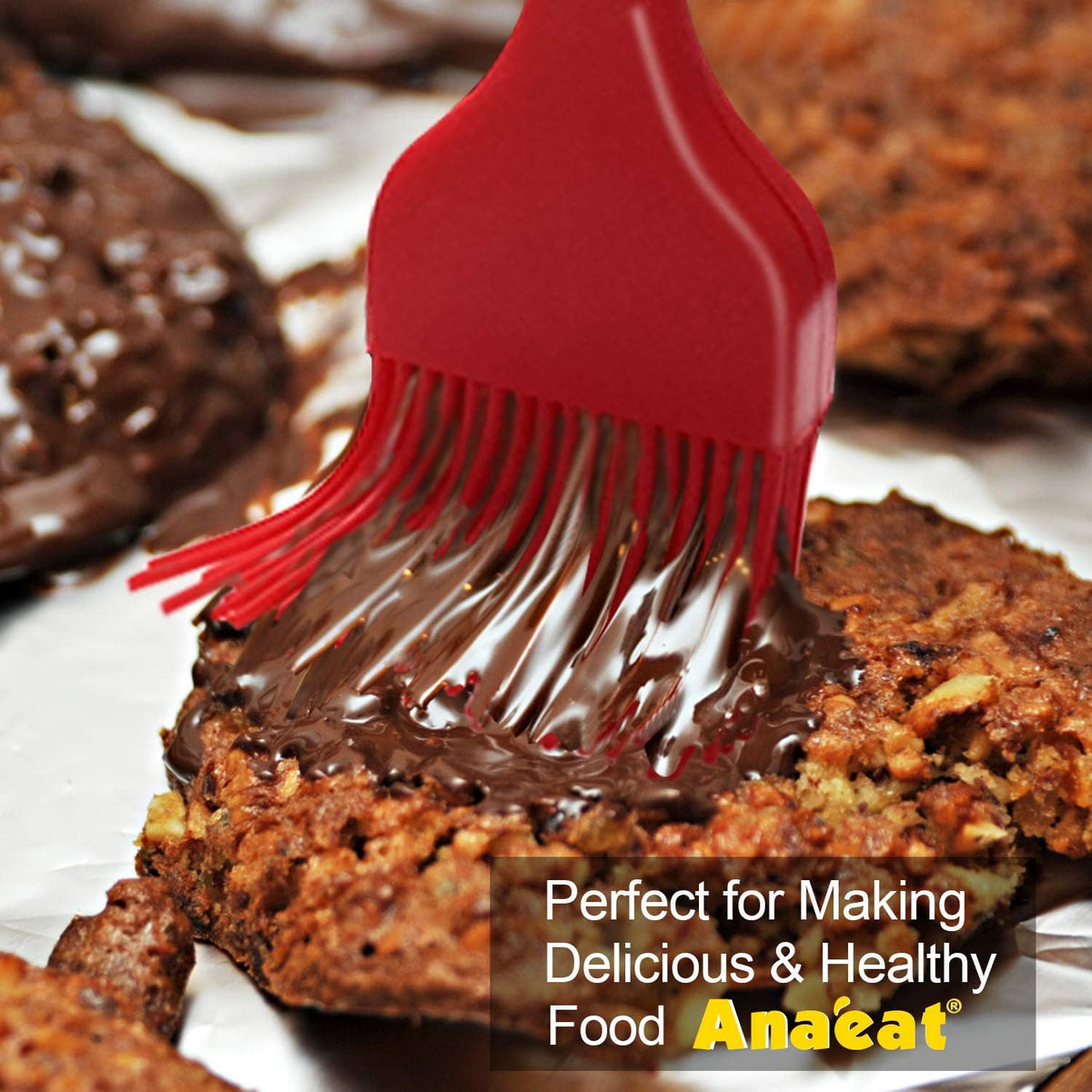Anaeat High Heat Resistant Silicone Basting Pastry Brush Set of 5- Hygienic One-Pieces Design Spread Oil Butter for BBQ Grill Barbecue Baking Kitchen Cooking - BPA Free & Dishwasher Safe (10"+8.2")