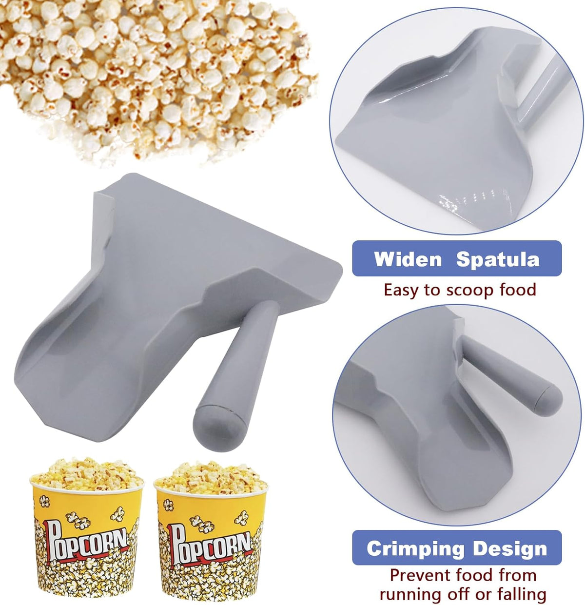 French Fry Scoop & Scooper - Polycarbonate Multipurpose Utility Scooper for Ice Candy Snacks & More