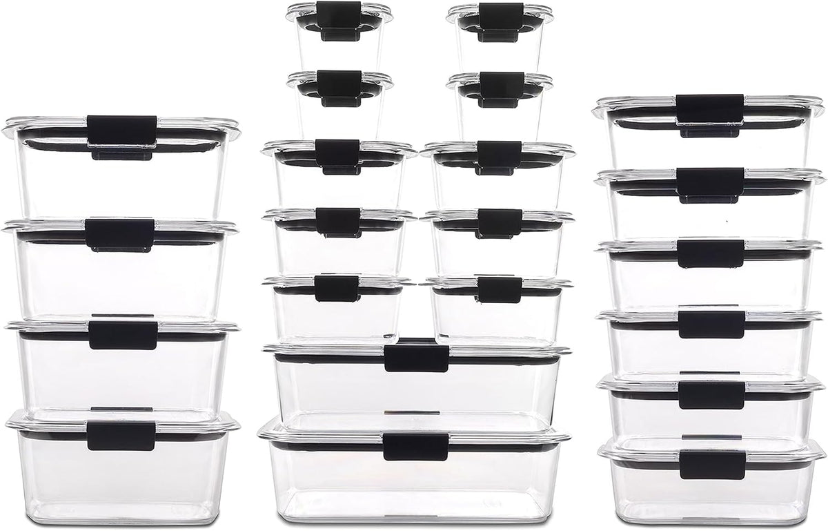 Rubbermaid Brilliance BPA Free 44-Piece Food Storage Containers Set Airtight Leak-Proof with Lids for Meal Prep Lunch and Leftovers