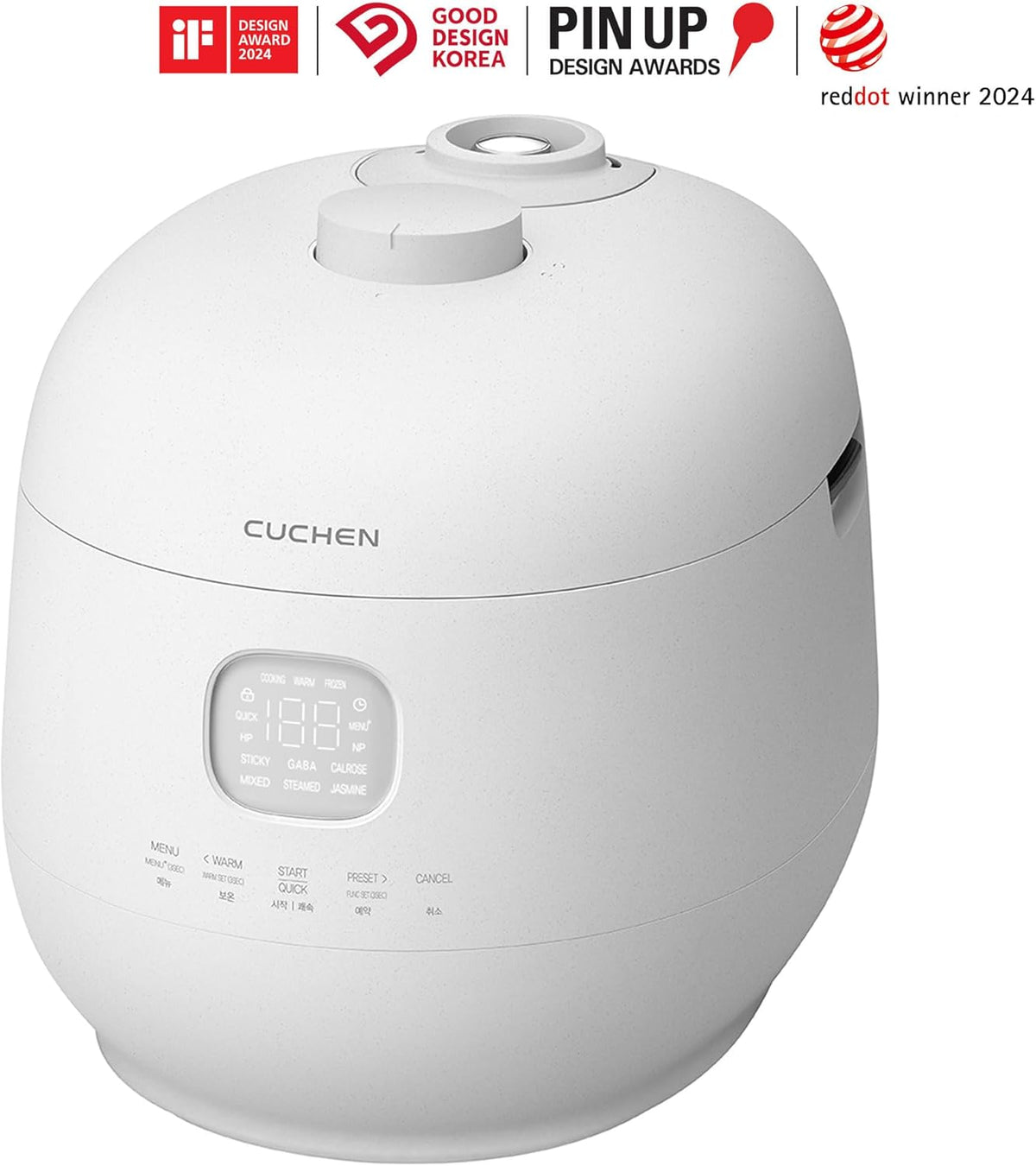 [CUCHEN] CRH-TWS0610PWUS, IH Induction Heating Dual Pressure Rice Cooker, 6 Person | 6-cup, 1.14Quarts (uncooked) 12-cup, 2.28Quarts (cooked), Full Stainless Inner Pot, Automatic High/Non-Pressure, Easy Open Handle, Auto Steam Clean, Made in Korea