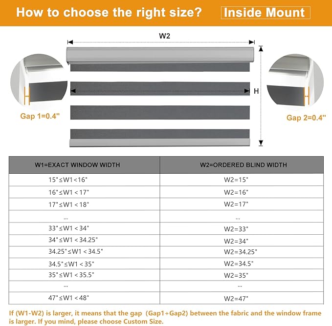 Persilux Cordless Zebra Blinds for Windows Free-Stop Roller Windows Shades (72" W X 72" H, Grey) Dual Layer Light Control for Day and Night, Light Filtering Sheer Shades for Home