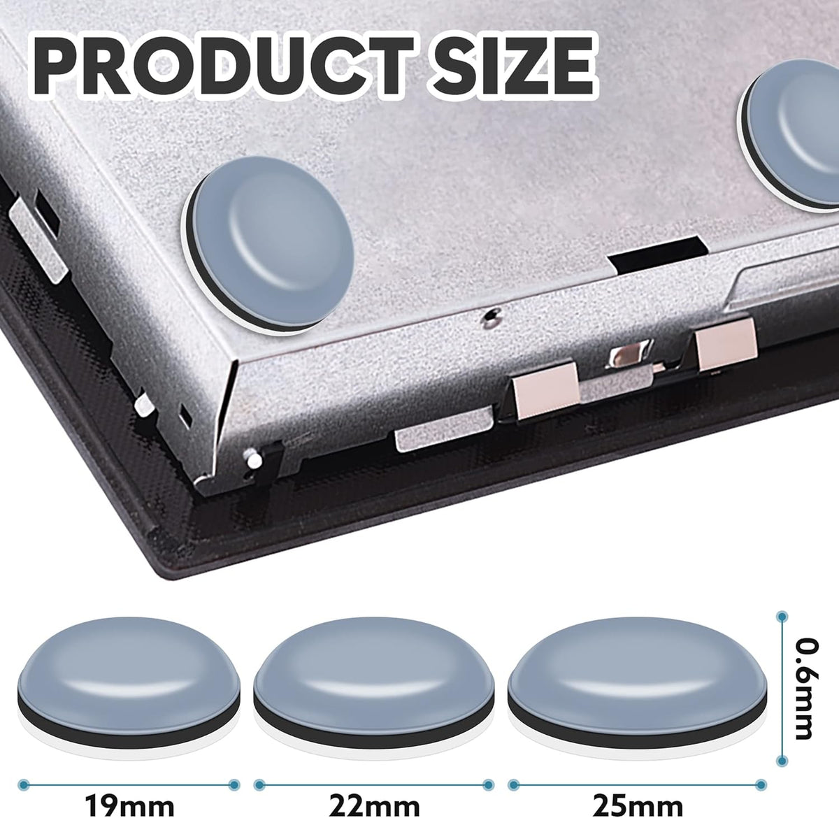 Appliance Slider for Kitchen Appliances, 36 PCS Self-Adhesive DIY Small Kitchen Appliance Slider for Most Countertop Coffee Maker, Air Fryer, Pressure Cooker, Deep Fryer, 3 Size, 19mm+22mm+25mm
