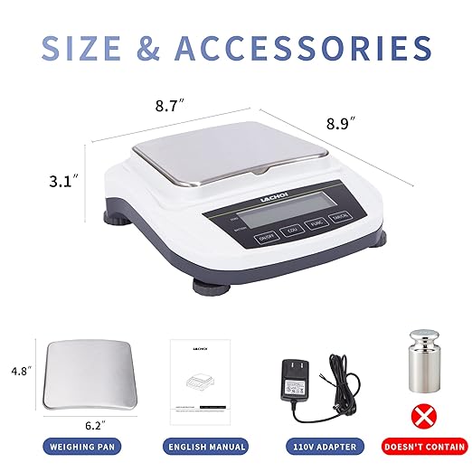 Lab Scale 2000g×0.01g High Precision Laboratory Analytical Balance 0.01g Accuracy Jewelry Precision Digital Gram Scale (No Test Weight)
