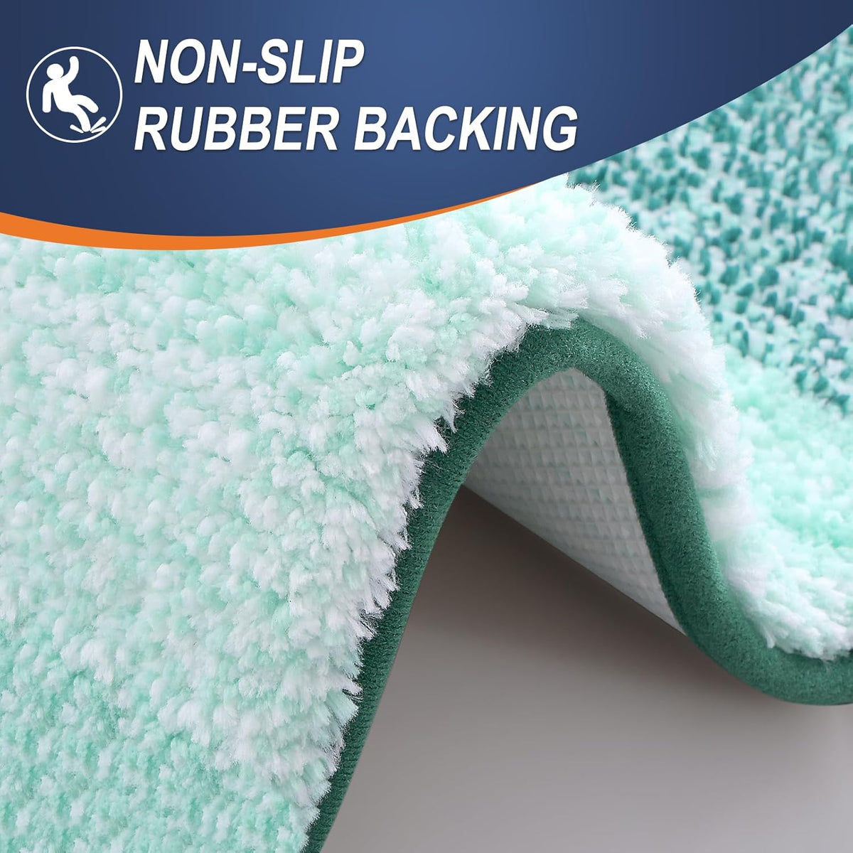 OLANLY Bathroom Runner Rugs 47x20, Extra Soft Absorbent Microfiber Bath Rugs, Rubber Backing, Quick Dry, Washable Bath Mats for Bathroom Floor, Tub and Shower, Home Decor Accessories, Blackish Green