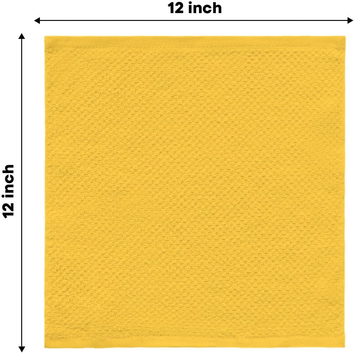 Artoid Mode Ring Spun Cotton Yellow Dishcloth Kitchen Towels, 12x12 Inch Ultra Soft Absorbent Quick Drying Household Cleaning Kitchen Rags Set of 4