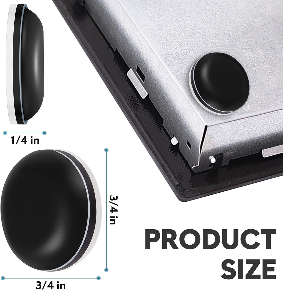 Appliance Sliders for Kitchen Black 24 PCS Self-Adhesive Small Kitchen Appliance Slider Hacks Easy to MovIing & Space Saving Must Have Gadgets Mixer Accessories for countertop