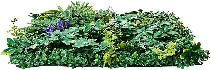 VEVOR Artificial Grass Wall Panels, 12 PCS 20 x 20 inch, 3D Combination Greenery Boxwood Panel for Indoor Outdoor Green Decor & Ivy Fence Covering, Privacy Backdrop Wall Hedge Screen for Garden