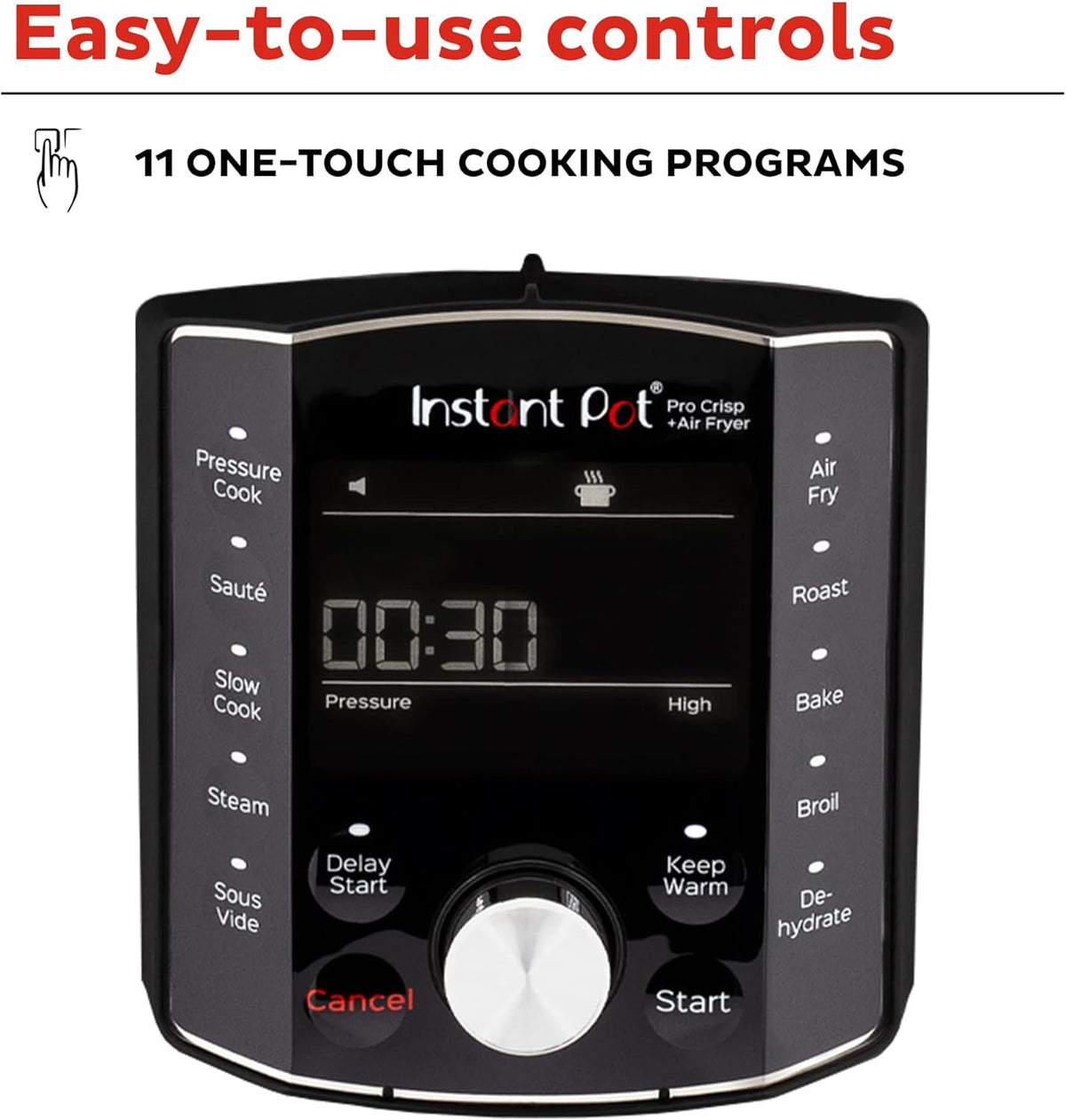 Instant Pot Pro Crisp 11-in-1 Air Fryer and Electric Pressure Cooker Combo with Multicooker Lids that Air Fries, Steams, Slow Cooks, Sautés, Dehydrates, & More, Free App With Over 800 Recipes, 8 Quart