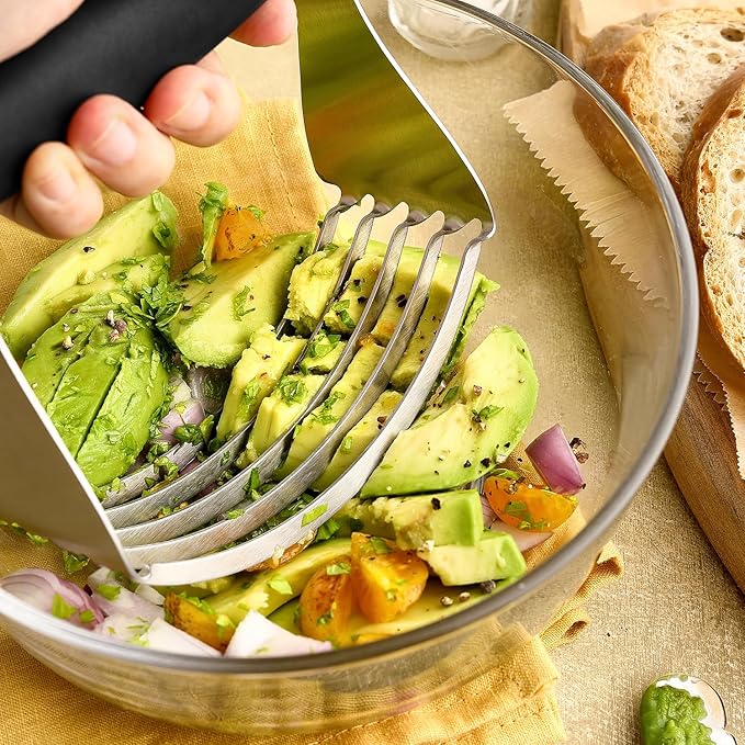 Spring Chef Dough Blender For Baking, Heavy Duty Dough Cutter Tool, Stainless Steel Pastry Cutter Tool with Sharp & Sturdy Blades, Pastry Blender for Easy Mixing, Dishwasher Safe - XL Size - Black