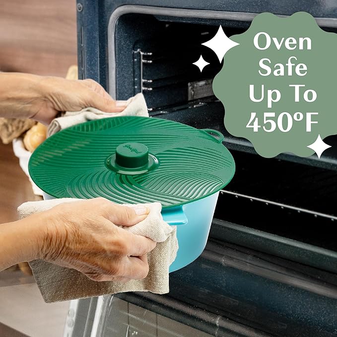 Goodful Universal Silicone Lids for Pots and Pans, Heat Safe, Reusable Suction Seal Covers for Bowls, Pots, Cups- Food Grade, Dishwasher Safe, 3 Piece, Gray, Green and Sage