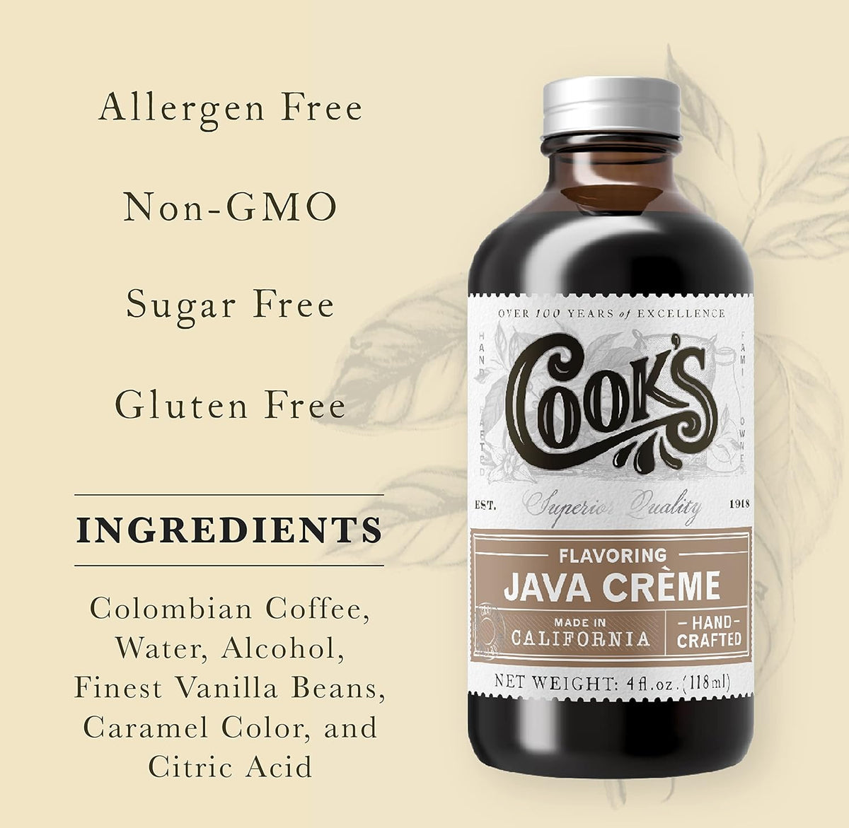Cook's Java Creme Flavor 16 oz
