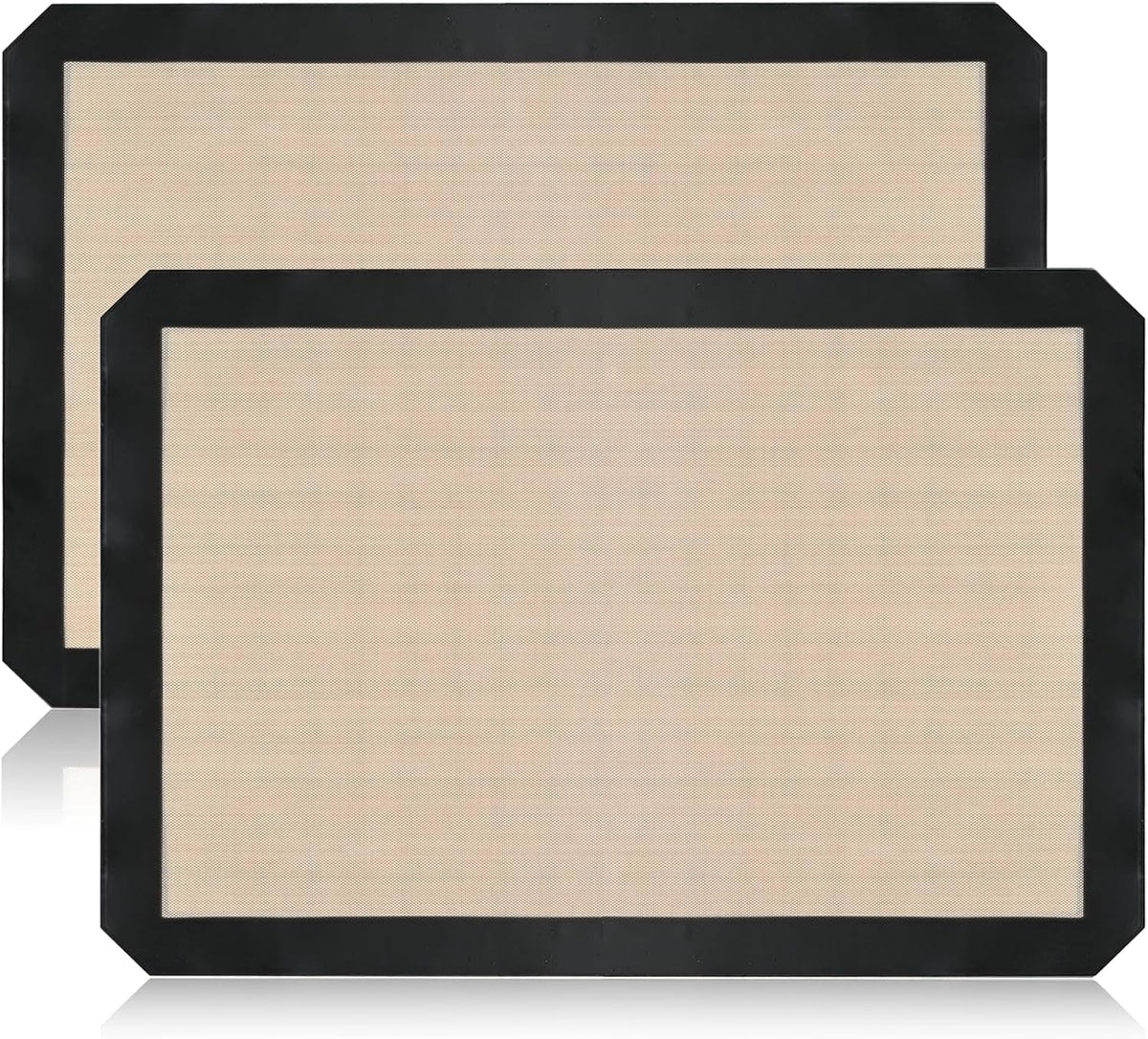 2-Pack Silicone Baking Mats – Non-Stick Reusable Oven Liners for Half Sheet Pans (16.54" x 11.62"), BPA-Free Silicone, Easy to Clean, for Cookies, Roasted Veggies, Pizza & More