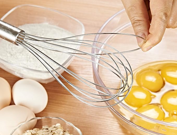 Wire Whisks for Household Purposes Pack of 3 Stainless Steel Handheld Egg Whisk 10-Inch