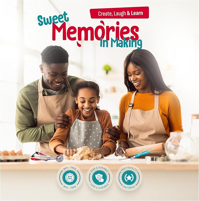 Baketivity 31-Piece Kids Baking Tools Set – Real Cooking Utensils for Children – Safe, Durable, and Fun Kitchen Accessories – Gift for Young Chefs