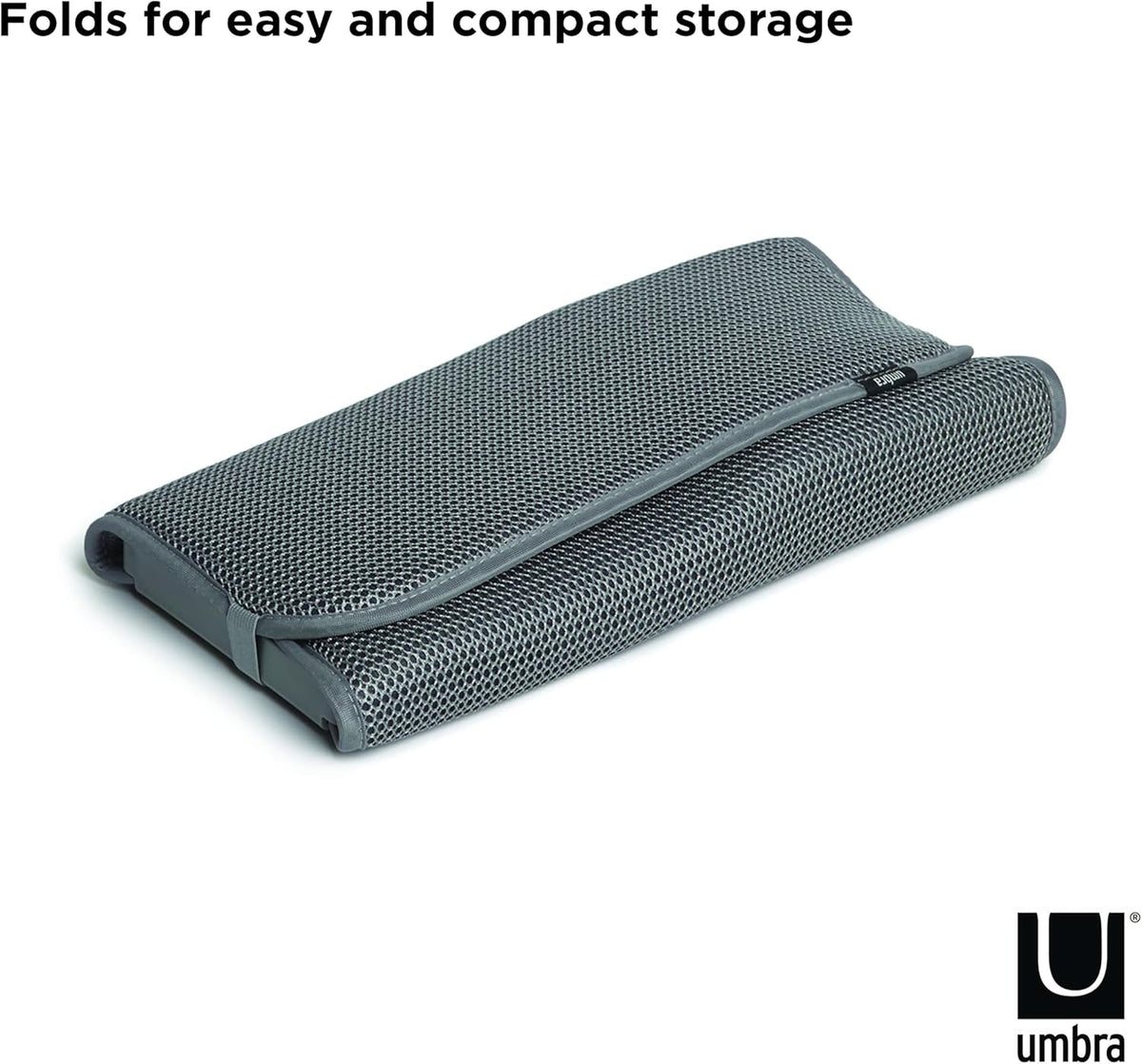 Umbra Udry Mini Dish Rack and Drying Mat, Charcoal, 20 x 13,