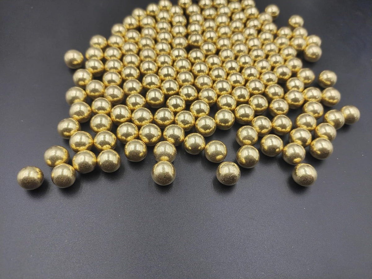 Gold Pearl Sugar Sprinkles 4.23 oz, 10mm Candy Pearls Ideal for Baking, Cake and Cupcake Toppers, Cookie Decoration, Ice Cream Topping, Wedding Shower Valentines Halloween Christmas