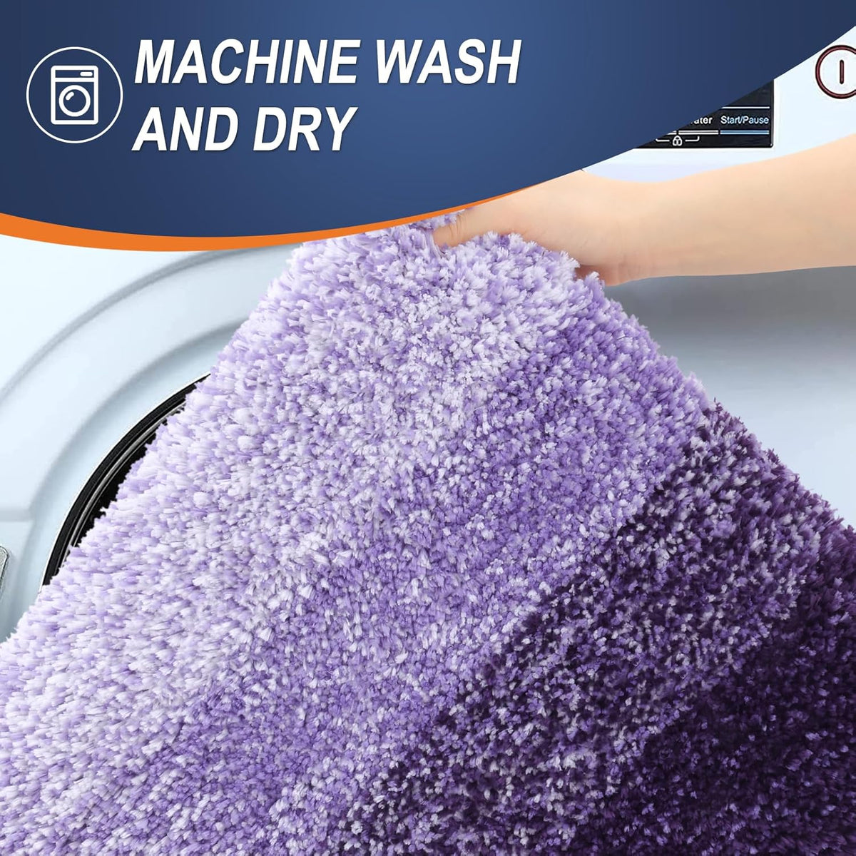 OLANLY Bathroom Runner Rugs 59x24, Extra Soft Absorbent Microfiber Bath Rugs, Rubber Backing, Quick Dry, Machine Washable Bath Mats for Bathroom Floor, Tub and Shower, Home Decor Accessories, Violet