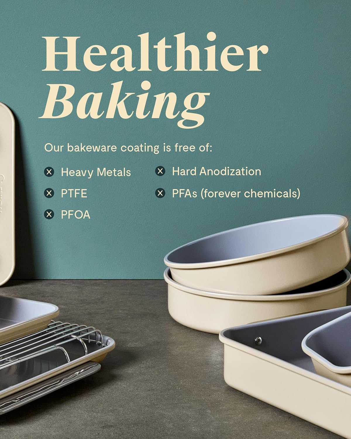 Caraway Non-Stick Ceramic 1 lb Loaf Pan Duo - Naturally Slick Ceramic Coating - Non-Toxic, PTFE & PFOA Free - Perfect for Pound Cakes, Breads, & More - Slate
