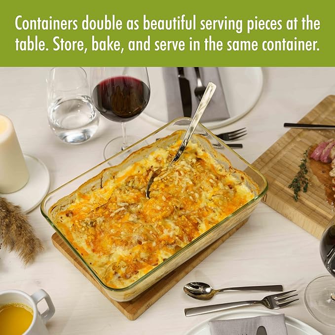 ZWILLING Fresh & Save Airtight Glass Food Storage Containers with Lids, Meal Prep Containers, One Size, La Mer