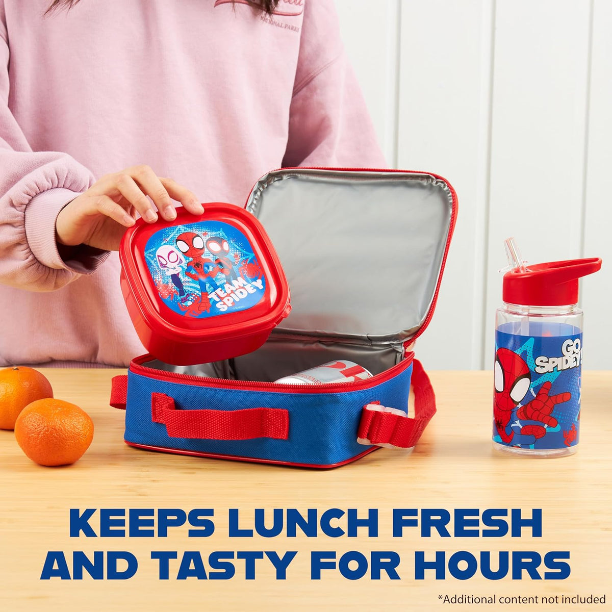 Get Trend Marvel Spidey Kids Lunch Bag Set 3 Pc with Leak Proof Water Bottle and Small Lunch Box Insulated for School Daycare or Travel (Spidey)