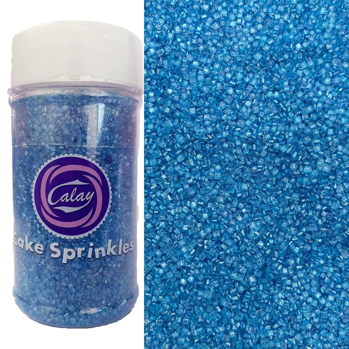Sentovac Blue Sanding Sugar for Baking Edible Sparkling Sugar Sprinkles Coarse Sugar Crystals for Baking Topping Cake Cookie Cupcake Topper Ice Cream Decoration Supplies 3.2 OZ