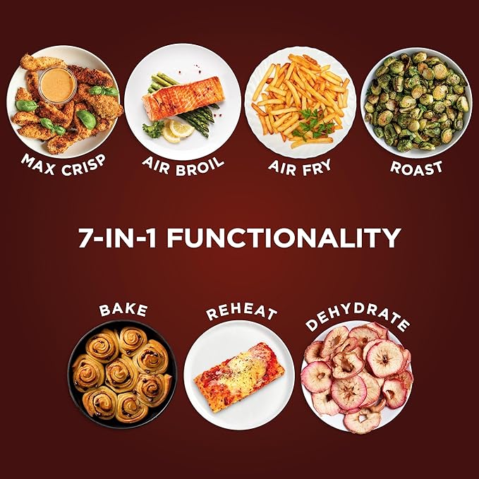 Ninja | Air Fryer Pro XL | 6.5QT Capacity fits up to 9lbs of Wings| 7-in-1 Max Crisp, Broil, Air Fry, Roast, Bake, Reheat & Dehydrate | Dishwasher Safe Parts | Space Saving | Grey | AF182AMZ