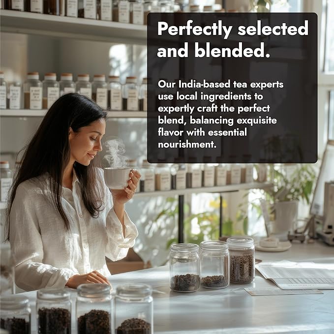 Vital Bloom Black Tea, 120 Count Tea Bags, Smooth, Flavourful, and Robust, Enjoy Hot or Cold Brew, Bleach Free Tea Bags, Non GMO (Free Bamboo Tongs Included)