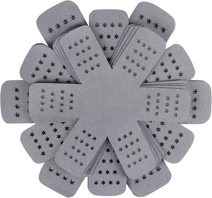 BYKITCHEN Pan Pot Protectors, Larger & Thicker Pan Protector with Stars, Set of 12 and 3 Different Sizes, Gray Pot Separator Pads for Stacking and Protecting Your Cookware