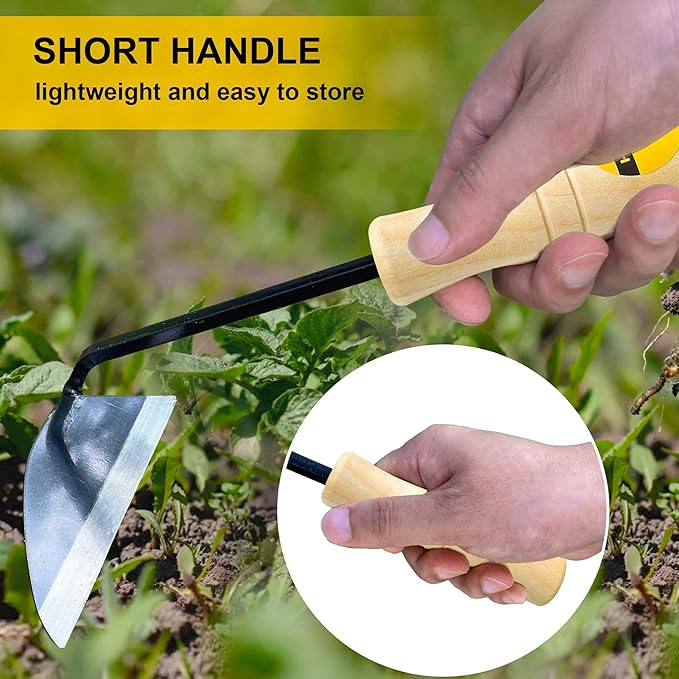 Japanese Wide Blade Gardening Tools I Premium Quality Hand Hoes/Weeding Sickle Have Very Sharp Edge for Quick Work