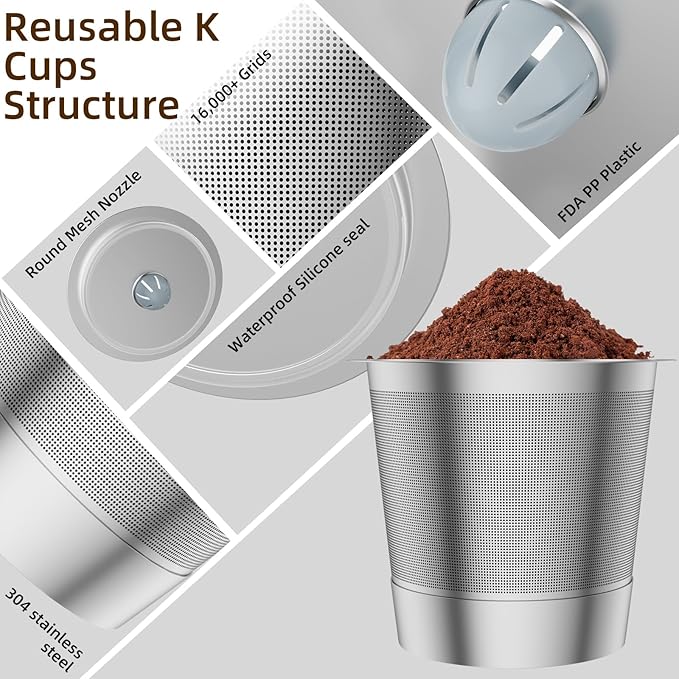 1 Pack Reusable K Cup Coffee Pods, Stainless Steel Refillable K Cup Coffee Filters for Keurig 1.0 and 2.0 Coffee Makers