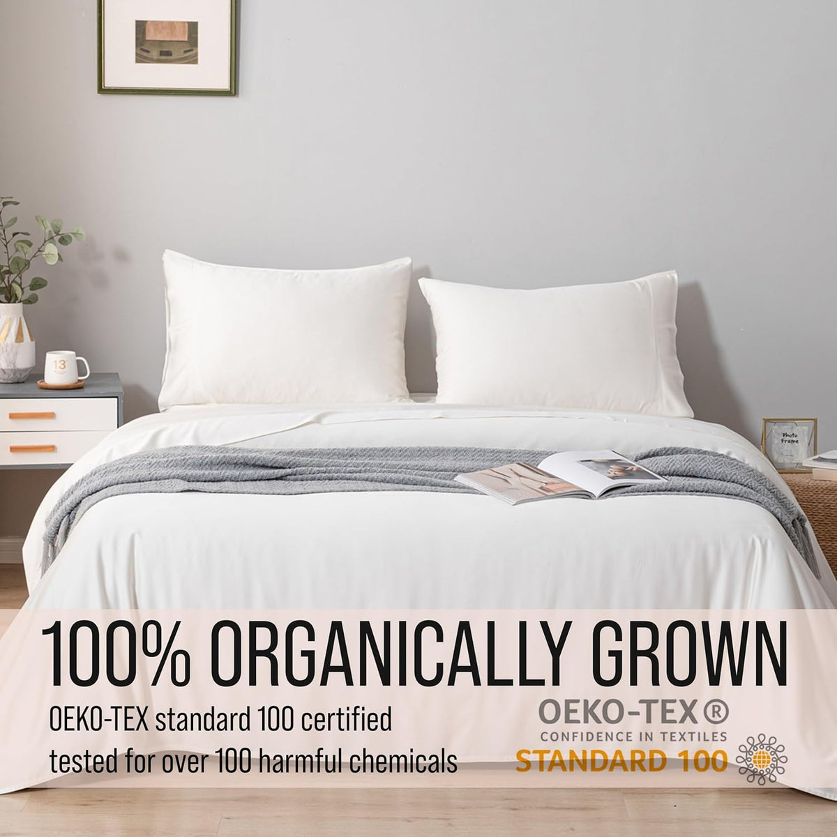 Bella Coterie Luxury Bamboo Viscose Queen Size Sheet Set | 100% Organically Grown | Ultra Soft | Cooling for Hot Sleepers | 18" Deep Pocket [Ivory]