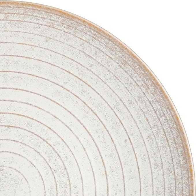 Gibson Elite 16 Piece Dreamweaver Double Bowl Terracotta Reactive Dinnerware Set - Sand Cream, Service for 4 (16pcs)