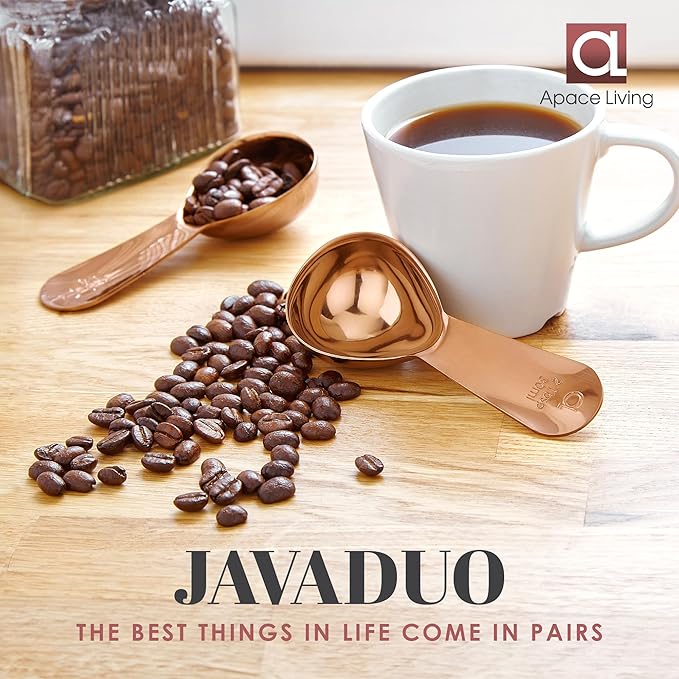 Apace Living Coffee Scoop (Set of 2) - 2 Tablespoon (2 Tbsp / 1/8 Cup / 1 oz) - The Best Stainless Steel Measuring Spoons for Coffee, Tea, and More