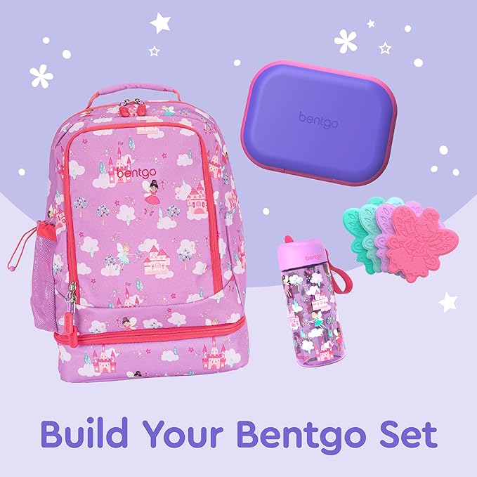 Bentgo Chill Kids Leak-Proof Lunch Box - 4-Compartment Bento Box with Built-In Ice Pack, 3.3 Cup Capacity, PFAS & BPA-Free, Microwave & Dishwasher Safe, Ideal Size for Ages 3 to 7 (Electric Violet)