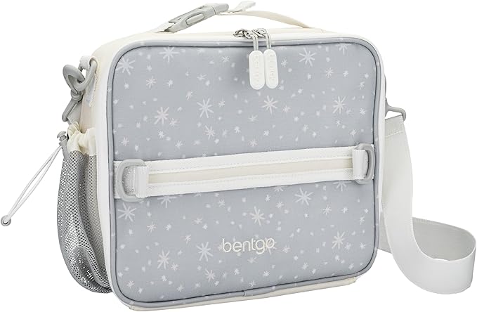 Bentgo Kids Lunch Bag (Whimsy & Wonder Collection) - Durable, Double-Insulated Lunch Bag for Kids 3+; Holds Lunch Box/Water Bottle/Snacks; Water-Resistant Fabric & Zip Pockets (Starry Sprinkle)