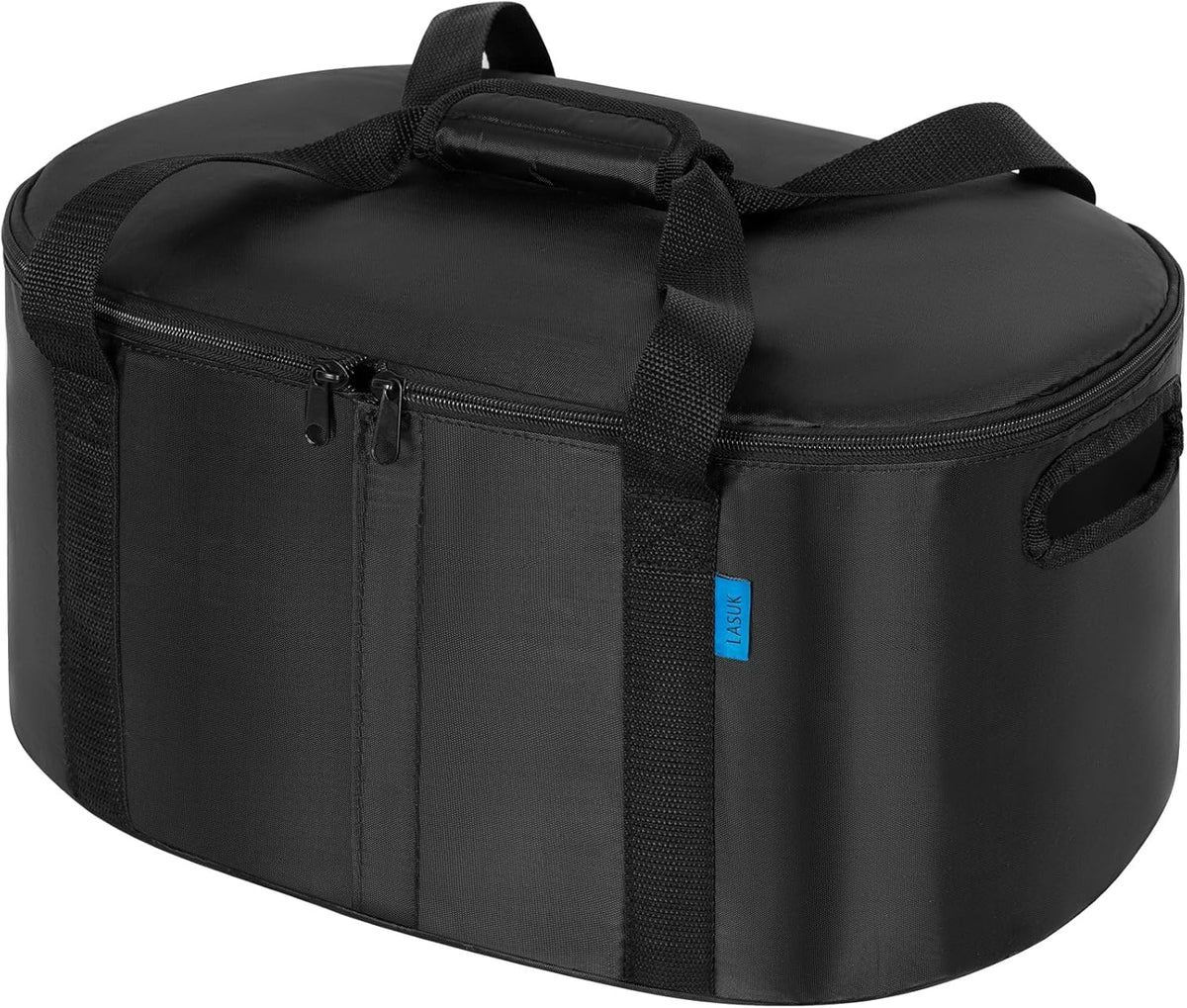Portable Slow Cooker Travel Bag, Isulated Carrier Case Tote for 4-8 Quart Crock Carrier Compatible with Else Brands, Internal Mesh Net Holds Pot in Place, For Travel, Outdoor, Picnic, Black