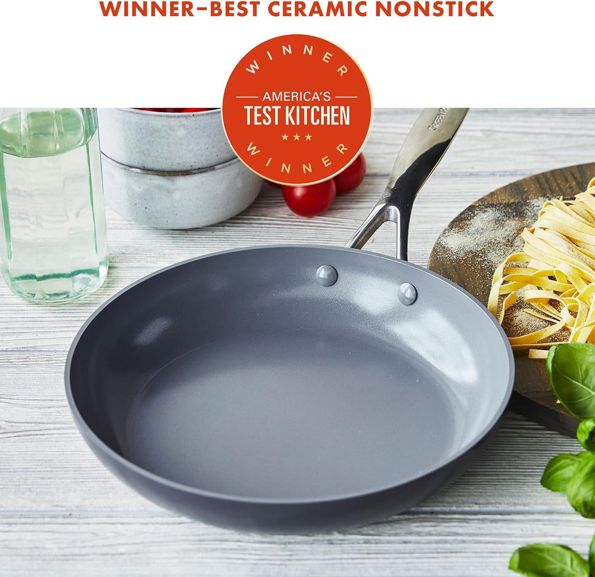 GreenPan Valencia Pro Hard Anodized Healthy Ceramic Nonstick 10" Frying Pan Skillet, PFAS-Free, Induction, Dishwasher Safe, Oven Safe, Gray