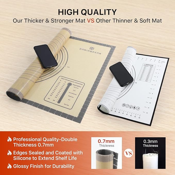 Silicone Pastry Mat, 36" x 24" Extra Large Non Stick Baking Mat with Measurement Non-slip Silicone Dough Rolling Mat for Making Cookies, Oven Liner, Fondant/Pie Crust Mat