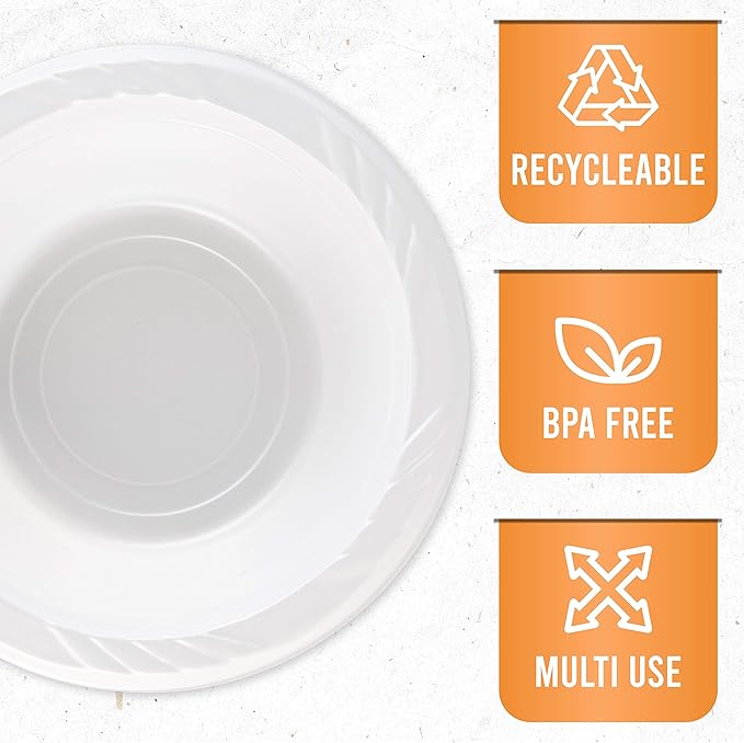 200 Count Disposable 5 ounce White Plastic Dessert Bowls
