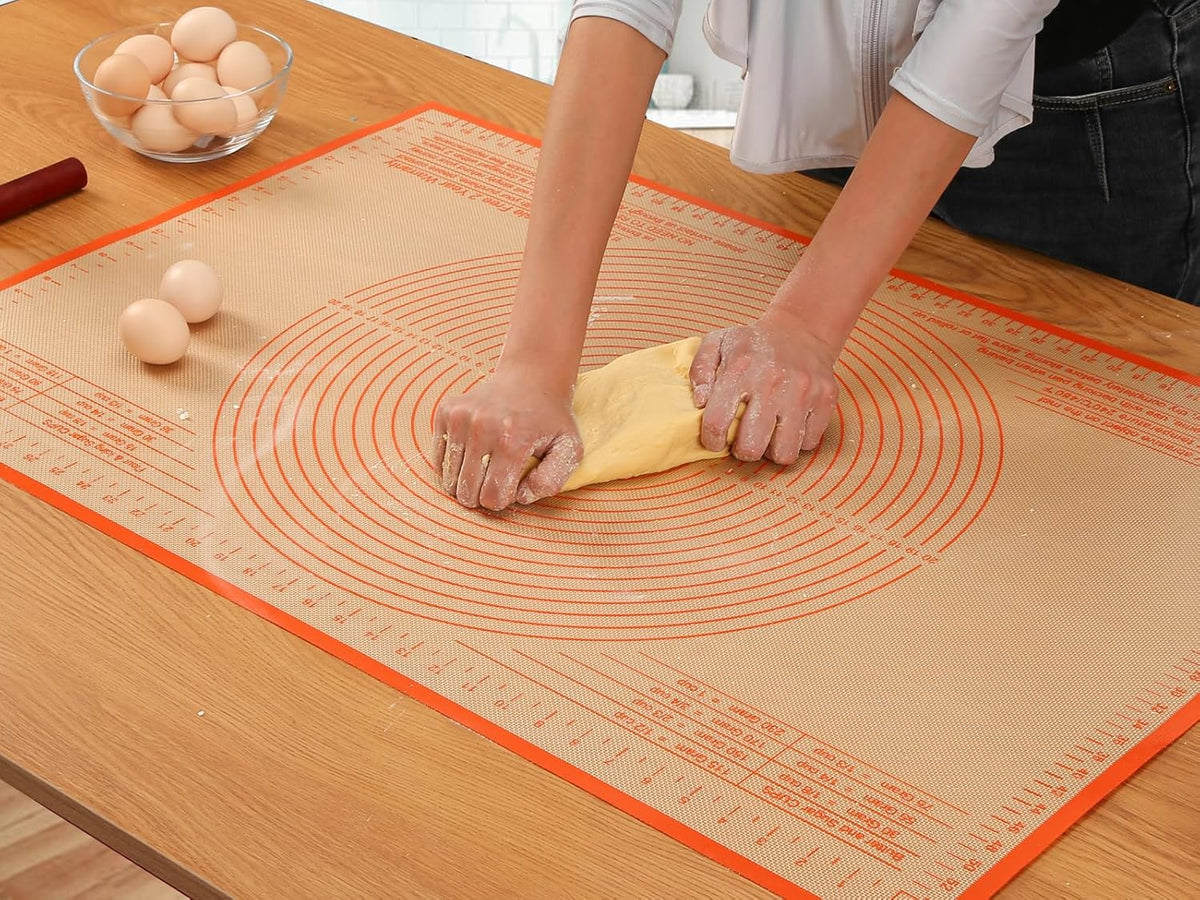 Non-slip Silicone Pastry Mat 34x26 Inch - Nonstick Baking Mat with Measurements, Perfect for Doug, Pastry, Pie Crust, Fondant, Pasta, Pizza Mats