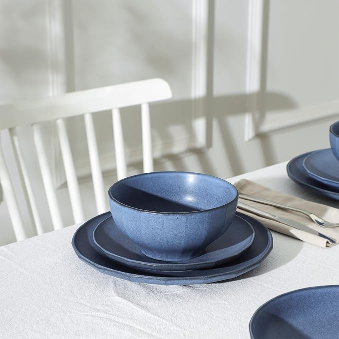 Stone Lain Rio 24-Piece Dinnerware Set Stoneware, Blue