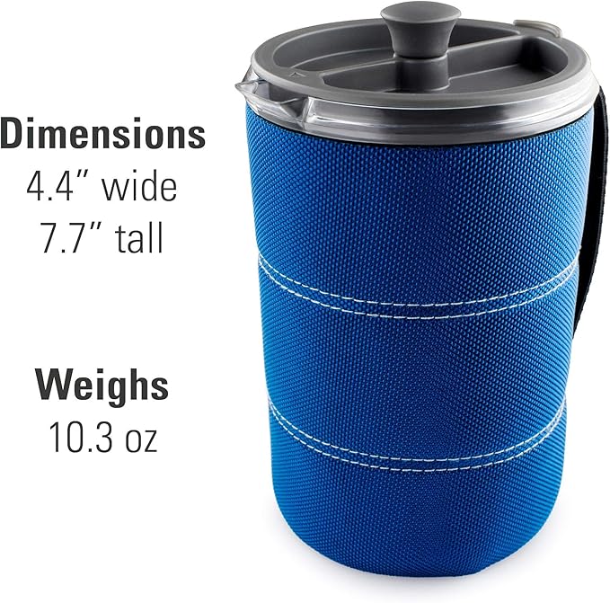 GSI Outdoors, 30 Fl Oz JavaPress, French Press Coffee Maker for Camping and Travel, Blue