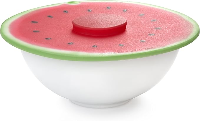 Charles Viancin - Watermelon Silicone Lid for Food Storage and Cooking - 8''/20cm - Airtight Seal on Any Smooth Rim Surface - BPA-Free - Oven, Microwave, Freezer, Stovetop and Dishwasher Safe