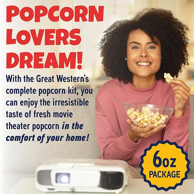 Premium America Popcorn Kit, 36 Packs for a 6oz Popper, Movie Theater & Popcorn Machine Kernels, Oil & Seasoning Packet, Bulk All in One
