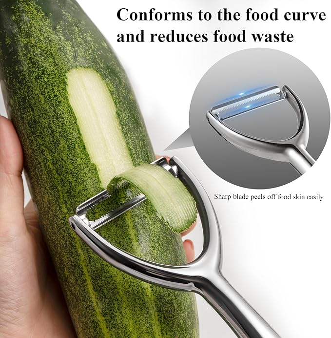 LIIGEMI Vegetable and Fruit Peeler，Comfortable Y Shaped Hand Peeler for Kitchen，Stainless Steel Veggie Potato Peeler