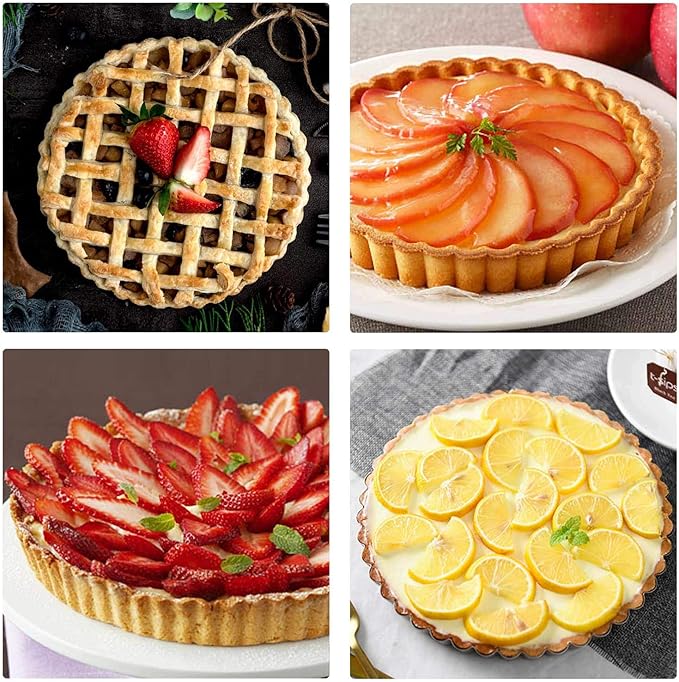 Beasea Tart Pan 9 Inch Removable Bottom, Non Stick Tart Pan with Removable Bottom Round Pie Pan for Baking