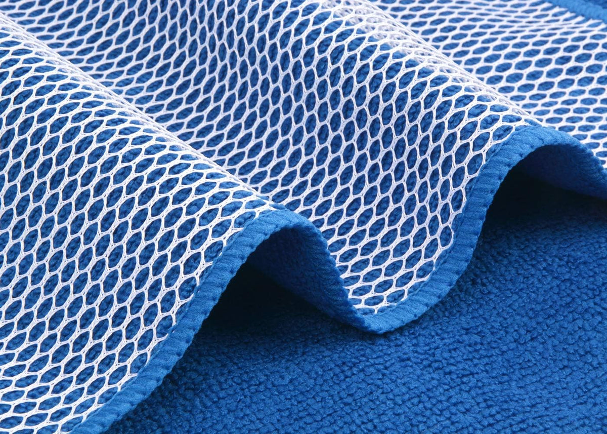 SINLAND Absorbent Microfiber Dish Cloths for Washing Dishes Best Kitchen Cloths Cleaning Cloth with Poly Scour Side 12Inchx12Inch 5 Pack Dark Blue