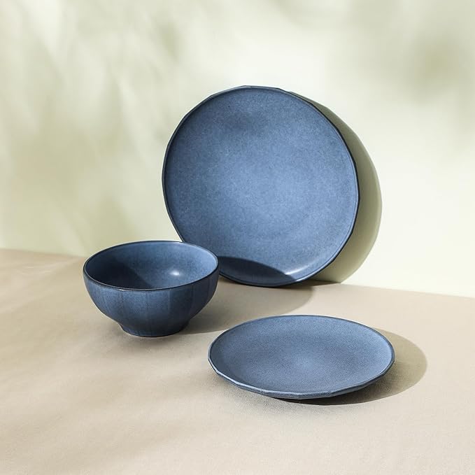 Stone Lain Rio 24-Piece Dinnerware Set Stoneware, Blue