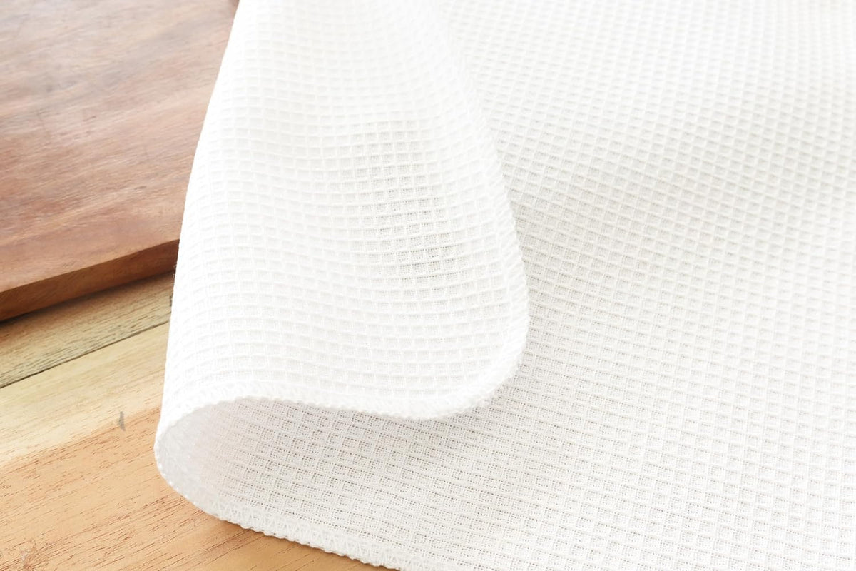 PurpleEssences Dish Cloths and Dish Rags - 8 Pack Waffle Weave Solid Kitchen Dish Wash Cloths, 100% Cotton, 12 x 12 Inches, Ultra Soft Absorbent Quick Drying - Spring Summer - White